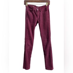 LOFT Corduroy Modern Skinny Pants Burgundy Maroon